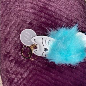 Animal Puffball Kitty Keychain
